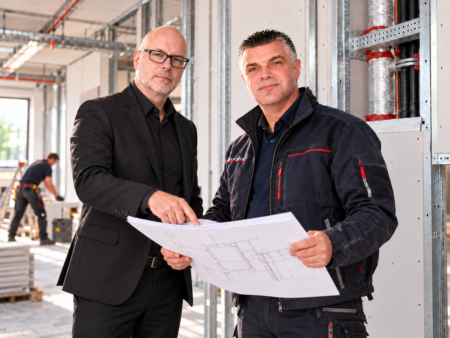 Projektplanung und koordinierter Innenausbau auf der Baustelle
